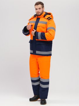 Костюм зимний сигнальный Яркон-2 СОП (тк.Смесовая,210) п/к, оранжевый/т.синий купить в Ростове-на-Дону, опт. Факел-Дон