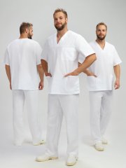 Костюм хирурга (тк.Бязь,145), белый купить в Ростове-на-Дону, опт. Факел-Дон