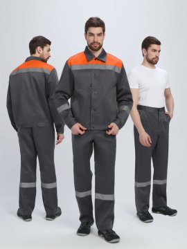 Костюм Лигор-1 СОП (тк.Смесовая,210) брюки, т.серый/оранжевый купить в Ростове-на-Дону, опт. Факел-Дон