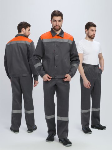 Костюм Лигор-1 СОП (тк.Смесовая,210) брюки, т.серый/оранжевый купить в Ростове-на-Дону, опт. Факел-Дон