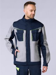 Куртка укороченная мужская ProfLineSpecialist (тк.Смесовая,240), т.синий/серый купить в Ростове-на-Дону, опт. Факел-Дон