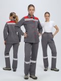 Костюм женский Веснис-1 СОП (тк.Смесовая,210) брюки, т.серый/красный купить в Ростове-на-Дону, опт. Факел-Дон