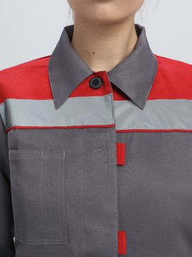 Костюм женский Веснис-1 СОП (тк.Смесовая,210) брюки, т.серый/красный купить в Ростове-на-Дону, опт. Факел-Дон