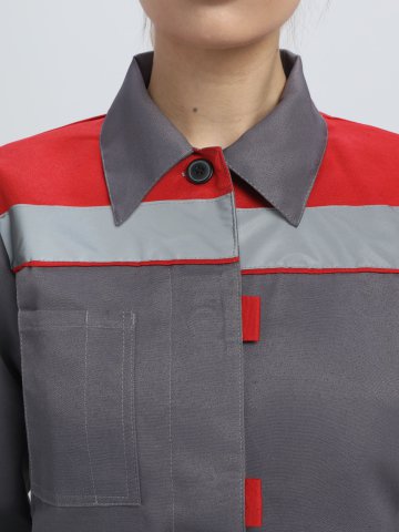 Костюм женский Веснис-1 СОП (тк.Смесовая,210) брюки, т.серый/красный купить в Ростове-на-Дону, опт. Факел-Дон