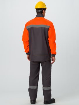 Костюм лесоруба СОП (тк.Нортон,262) п/к, серый/черный/оранжевый купить в Ростове-на-Дону, опт. Факел-Дон