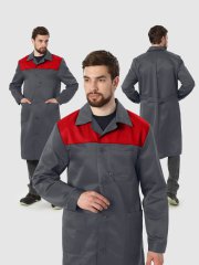 Халат Лигор (тк.Смесовая,210), т.серый/красный купить в Ростове-на-Дону, опт. Факел-Дон