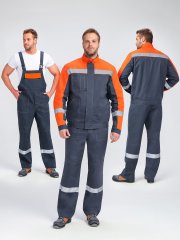 Костюм Бриготек-2 СОП (тк.Смесовая,260) п/к, т.серый/оранжевый купить в Ростове-на-Дону, опт. Факел-Дон