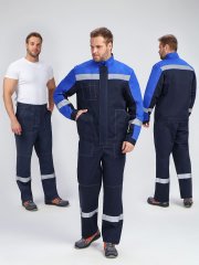 Костюм Бриготек-1 СОП (тк.Смесовая,260) брюки, т.синий/васильковый купить в Ростове-на-Дону, опт. Факел-Дон