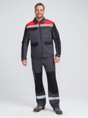 Костюм ProfLineBase-2 (тк.Твил,210) п/к, т.серый/черный/красный купить в Ростове-на-Дону, опт. Факел-Дон
