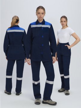 Костюм женский Веснис-1 СОП (тк.Саржа,250) брюки, т.синий/васильковый купить в Ростове-на-Дону, опт. Факел-Дон