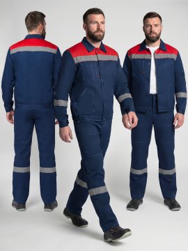Костюм Лигор-1 СОП (тк.Смесовая,210) брюки, т.синий/красный купить в Ростове-на-Дону, опт. Факел-Дон