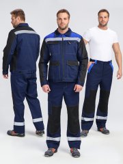 Костюм ProfLineBase-1 (тк.Твил,210) брюки, т.синий/черный/васильковый купить в Ростове-на-Дону, опт. Факел-Дон